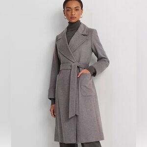 Ralph Lauren Gray Belted Wrap Coat
